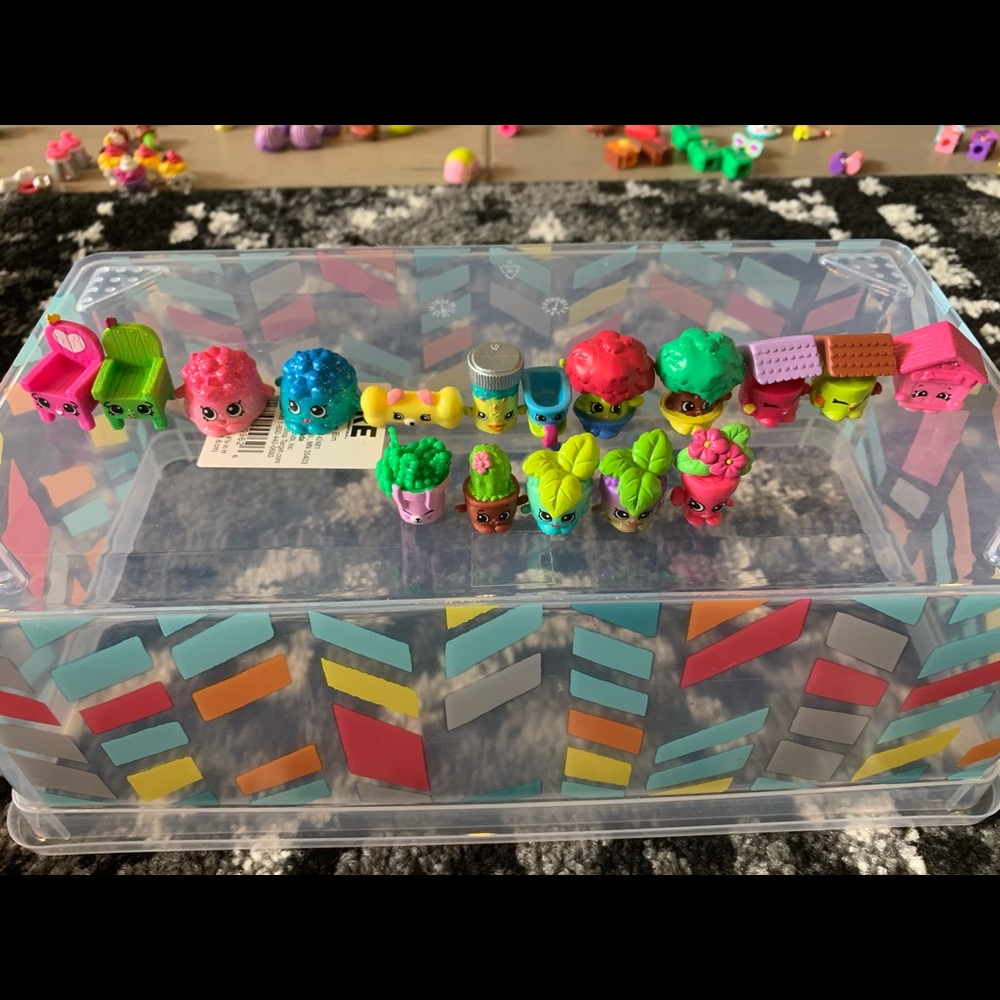 Shopkins- backyard/pet food lot of seventeen